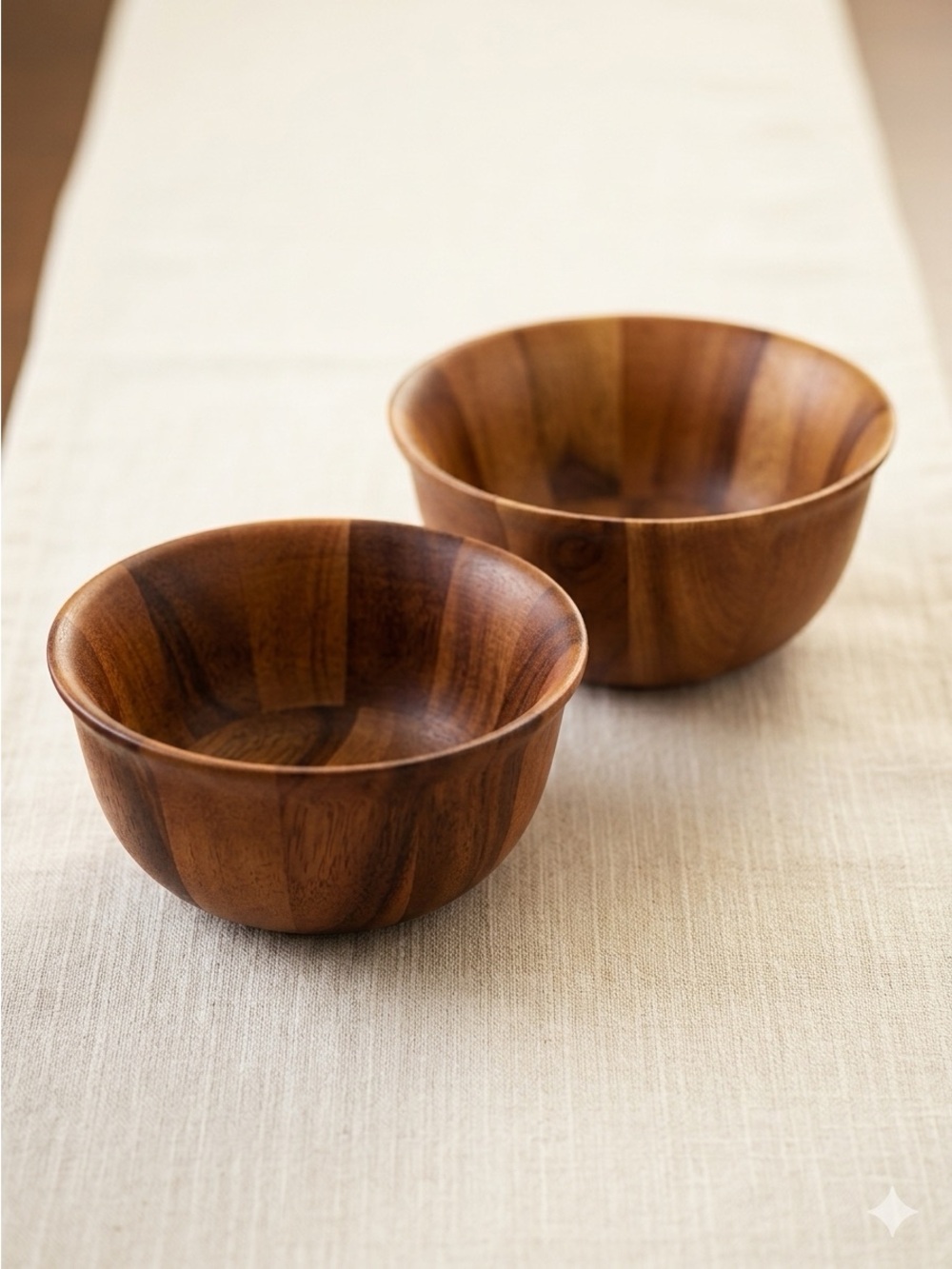 B. Smith Handcrafted Wooden Serving Bowls - Brown (Set of 2)